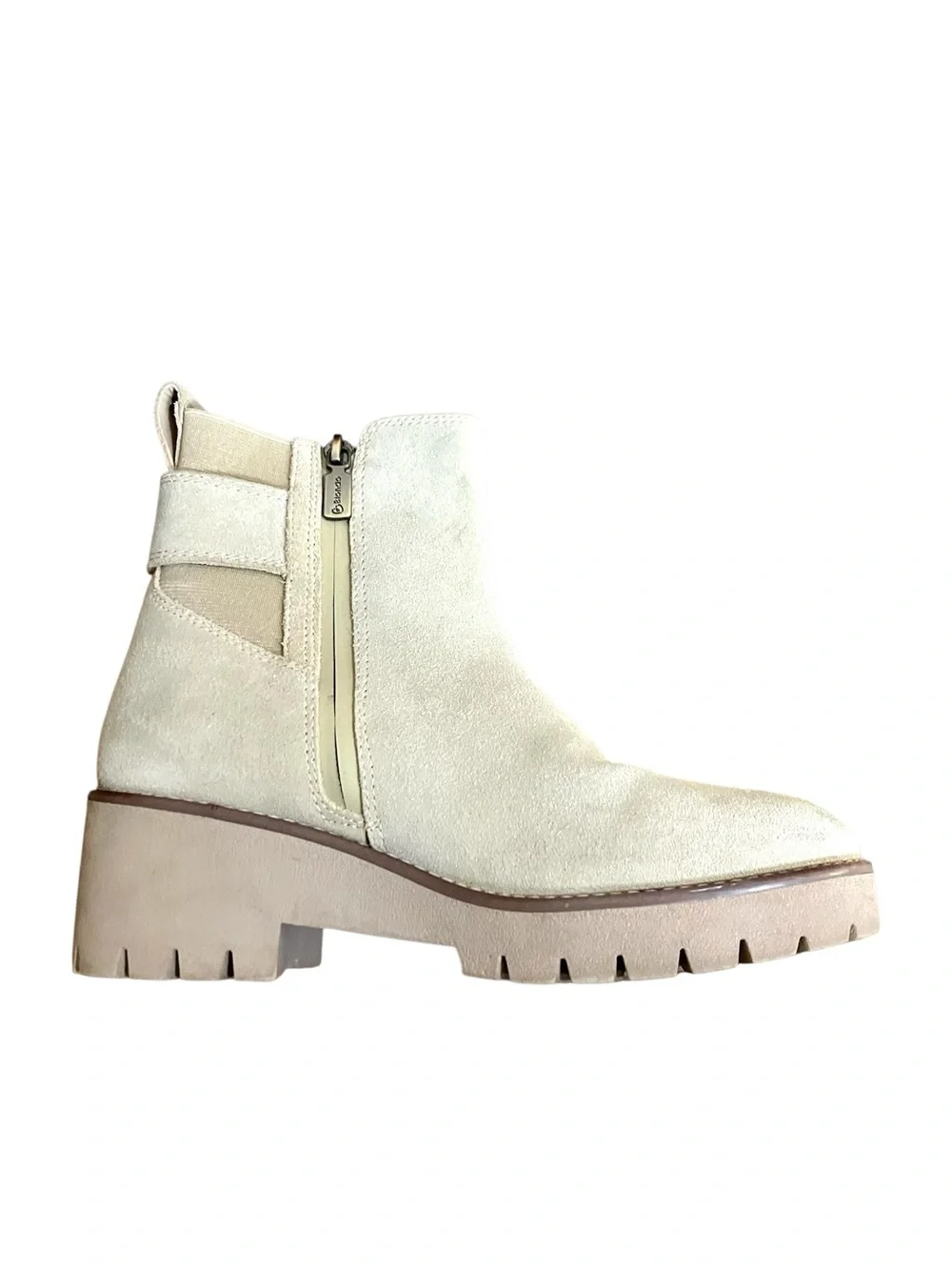 Blondo Daliha Water Proof Ankle Boot Lug Sole Suede Bootie Tan Size 6.5
